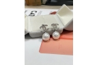 制9K白金14mm珍珠莫桑钻耳钉瓦力棋牌